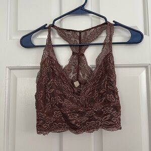 Nollie Lace Bralette in Deep Brown